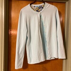 J. McLaughlin Light Blue Cotton Blend Cardigan Sweater Size M